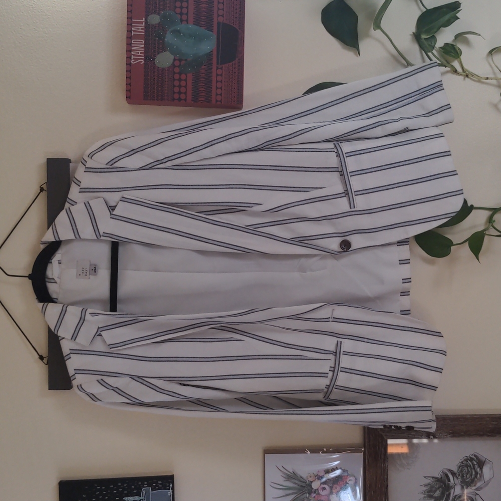 Blue and white blazer